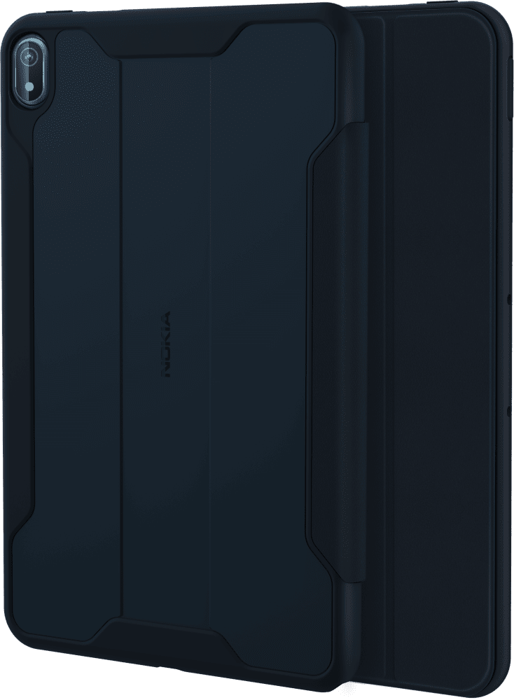 Vergroot Blue Nokia T20 Rugged Flip Cover van Voor- en achterzijde