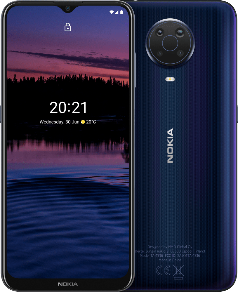 Agrandir Bleu Nuit Nokia G20 de Avant et arrière