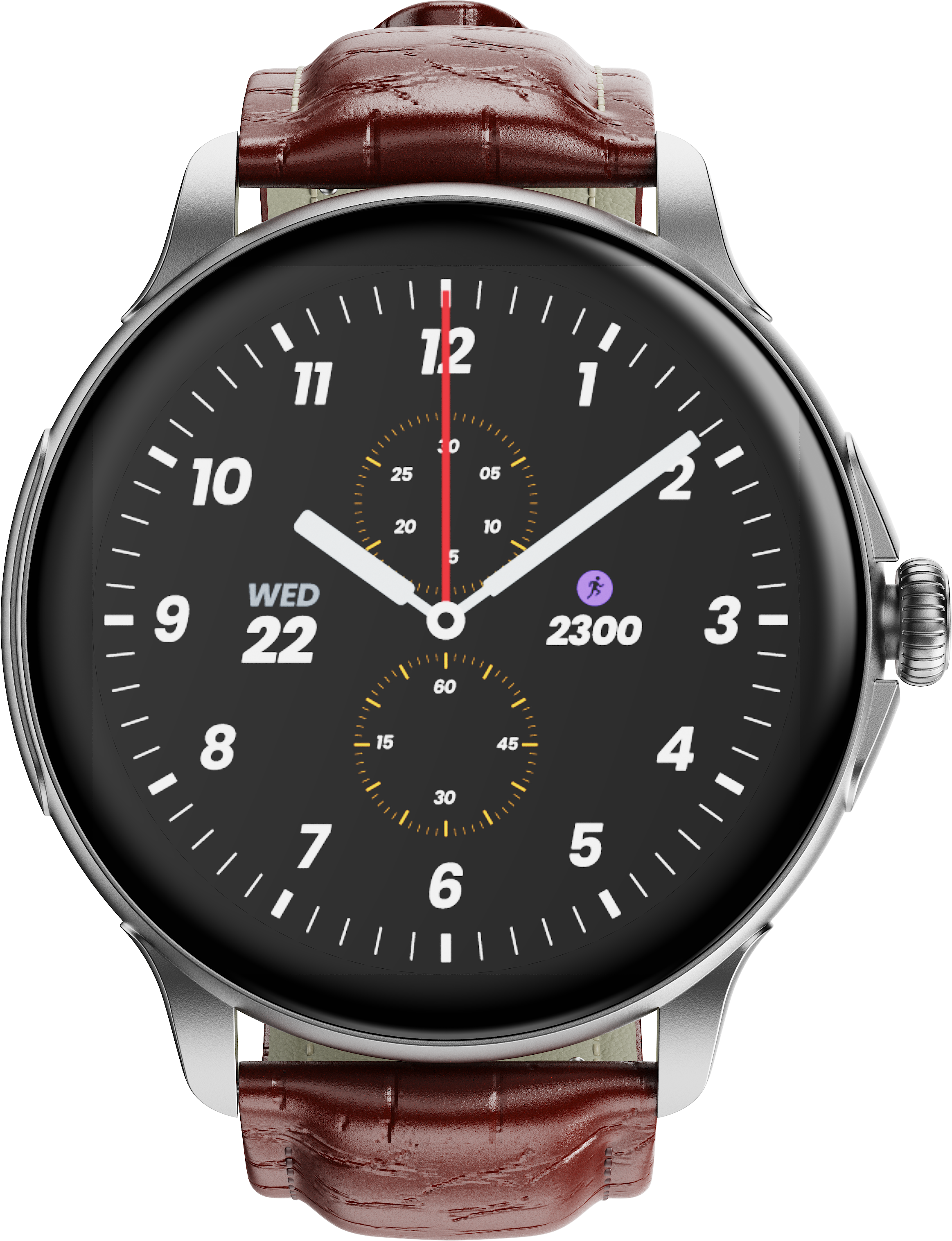 Silver Leather HMD WATCH X1 SMARTWATCH from Back