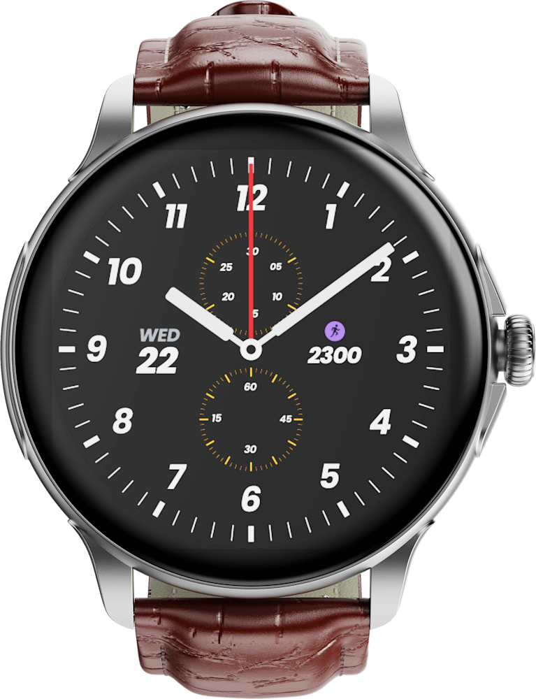 Silver Leather HMD WATCH X1 SMARTWATCH from Back