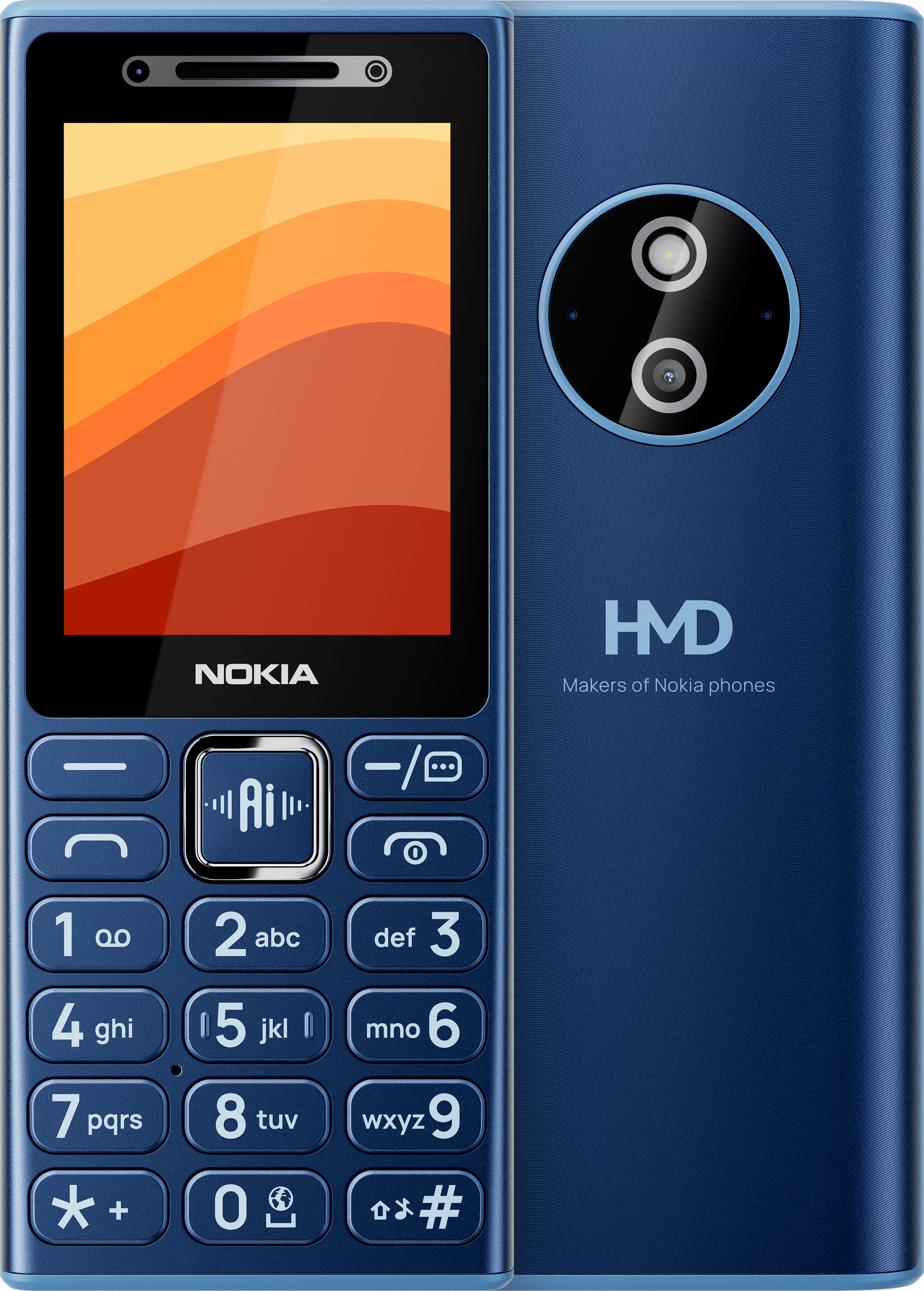 أزرق داكن Nokia 210 4G from Front and Back