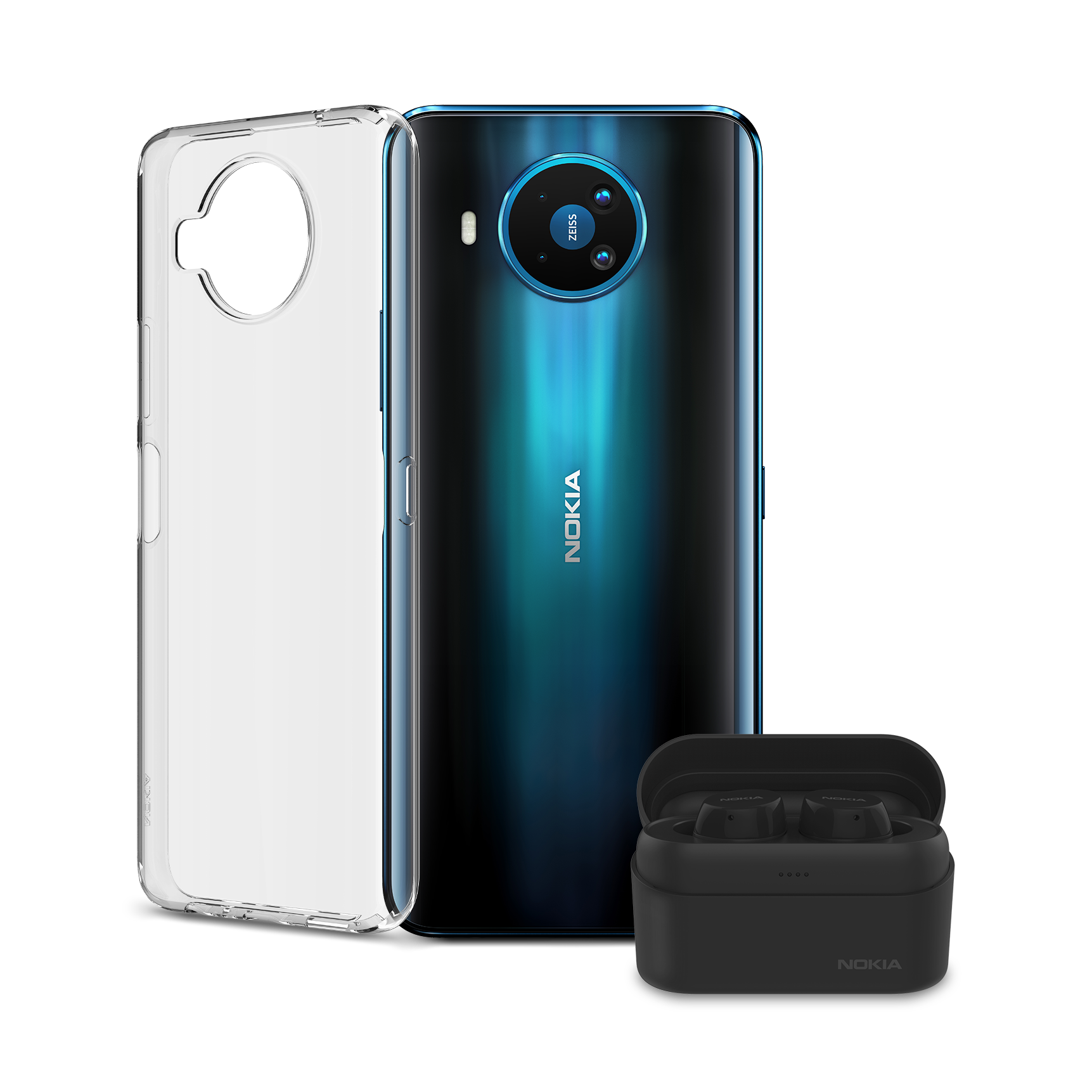 Clear Case and Nokia Power Earbuds bundle