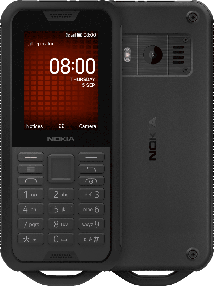 Enlarge Crna boja Nokia 800 Tough from Front and Back