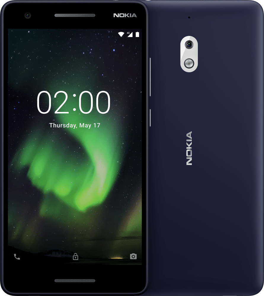 Enlarge Син Nokia 2.1 from Front and Back