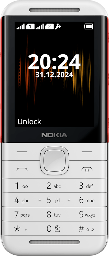 White/Red Nokia 5310 from Front