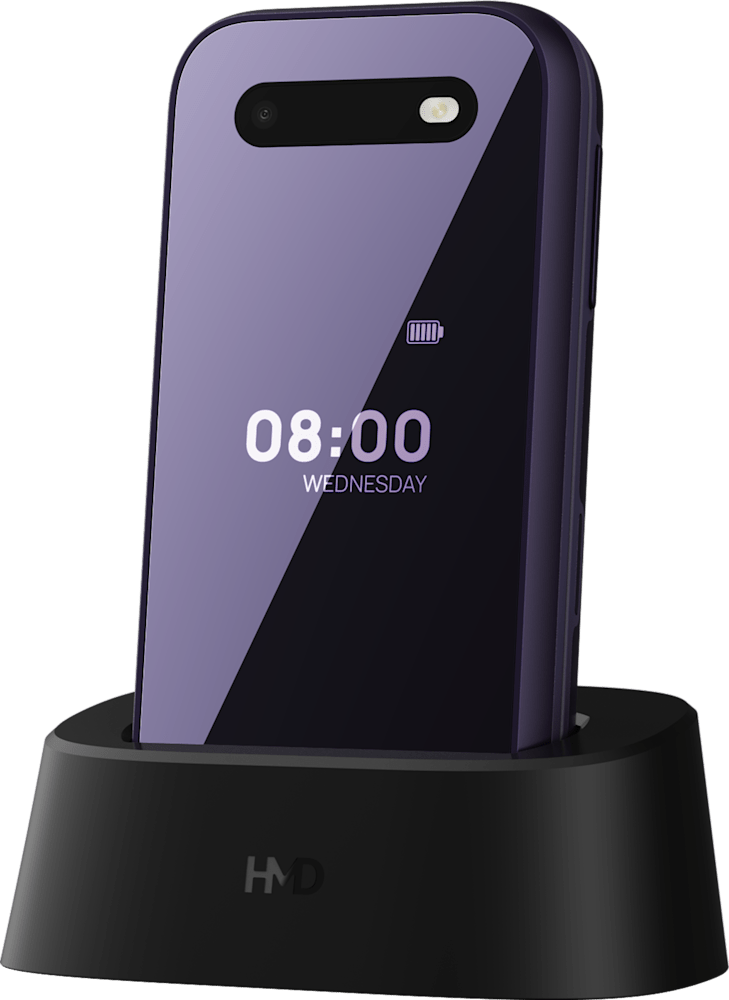 Black HMD 2660 Flip Charging Cradle from Front and Back