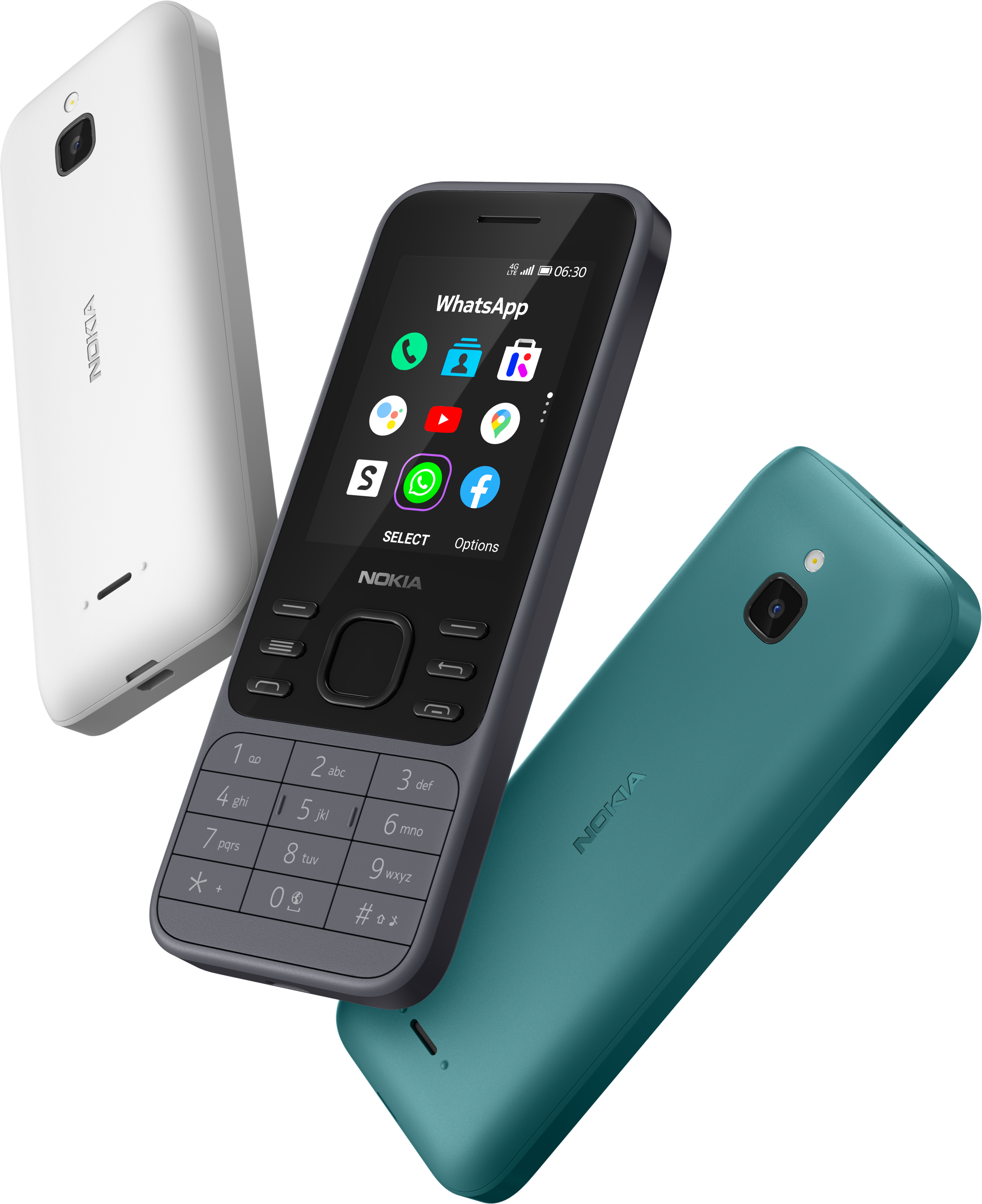 Nokia 6300 4G, Desbloqueado, SIM Dual, Punto de Acceso WiFi, Aplicaciones sociales, Google Maps and Assistant