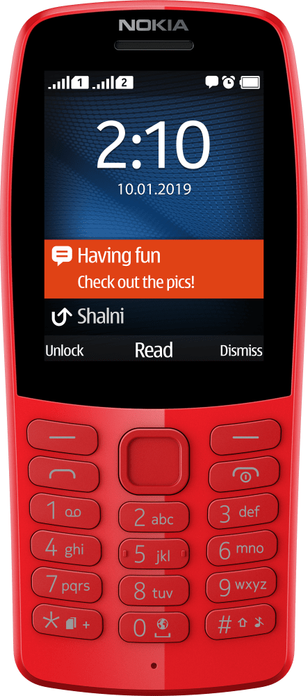 Enlarge Red Nokia 210 from Front