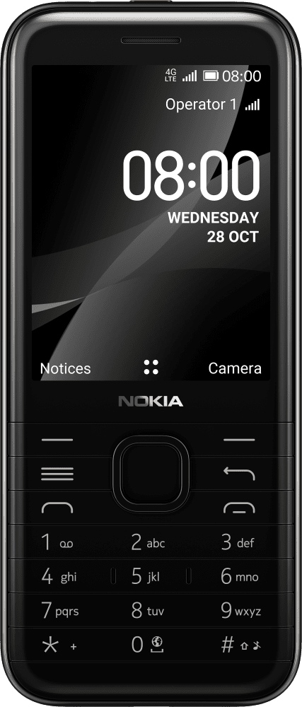 Enlarge أسود Nokia 8000 4G from Front