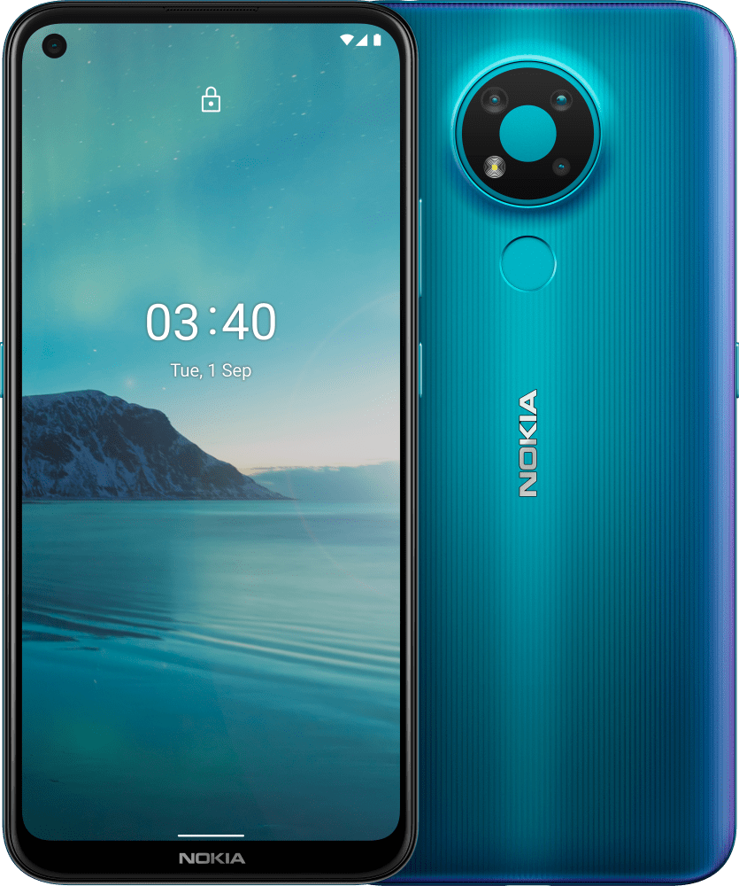 Blau Nokia 3.4 von Vorder- und Rückseite vergrößern