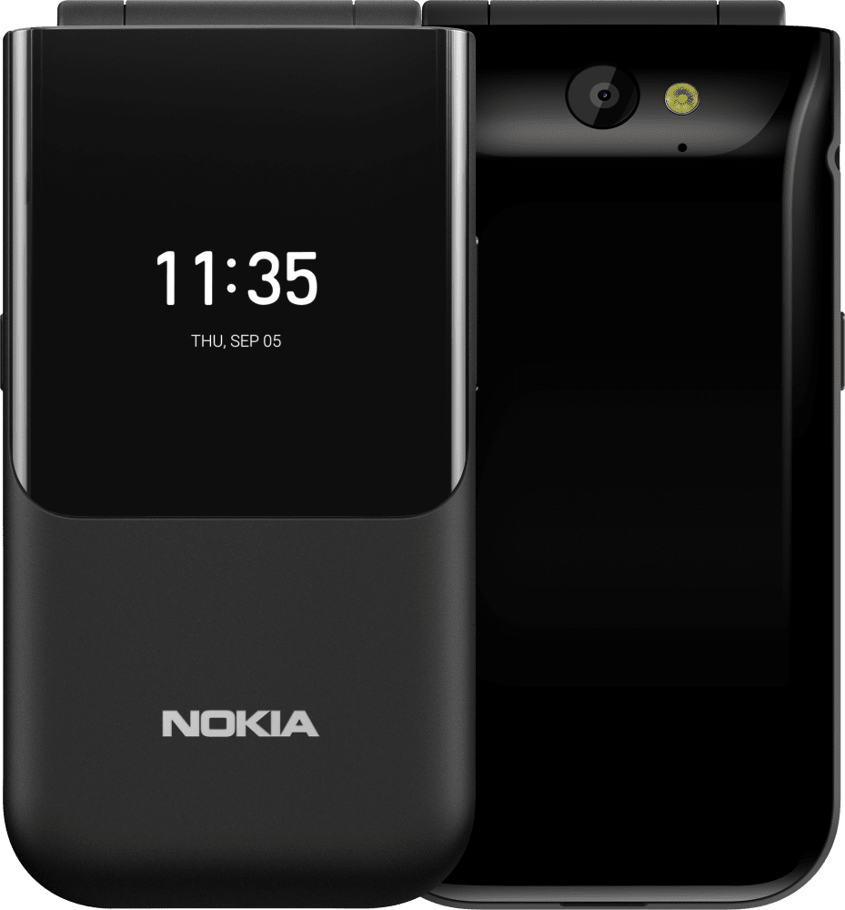 Enlarge Crna boja Nokia 2720 Flip from Front and Back
