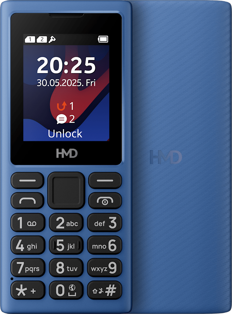 Blue HMD 101 4G Dual Sim from Front and Back