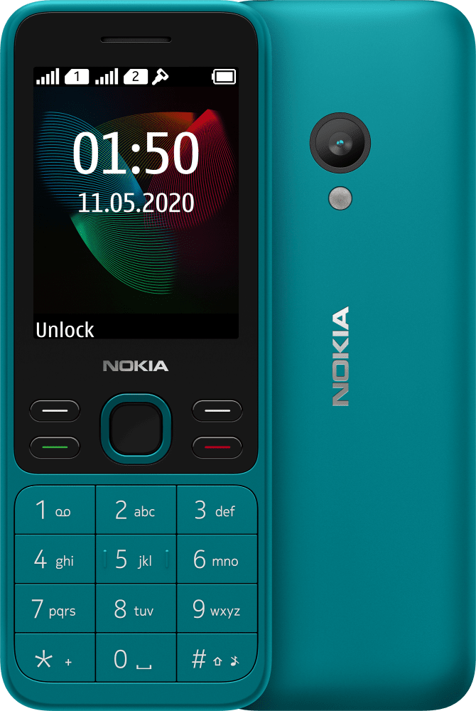 Enlarge Cyan Nokia 150  from Front and Back