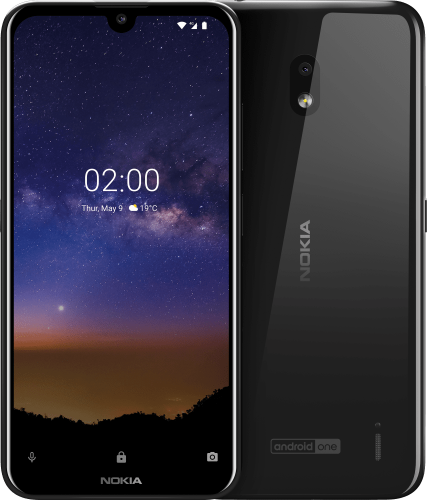 Enlarge Fekete Nokia 2.2 from Front and Back