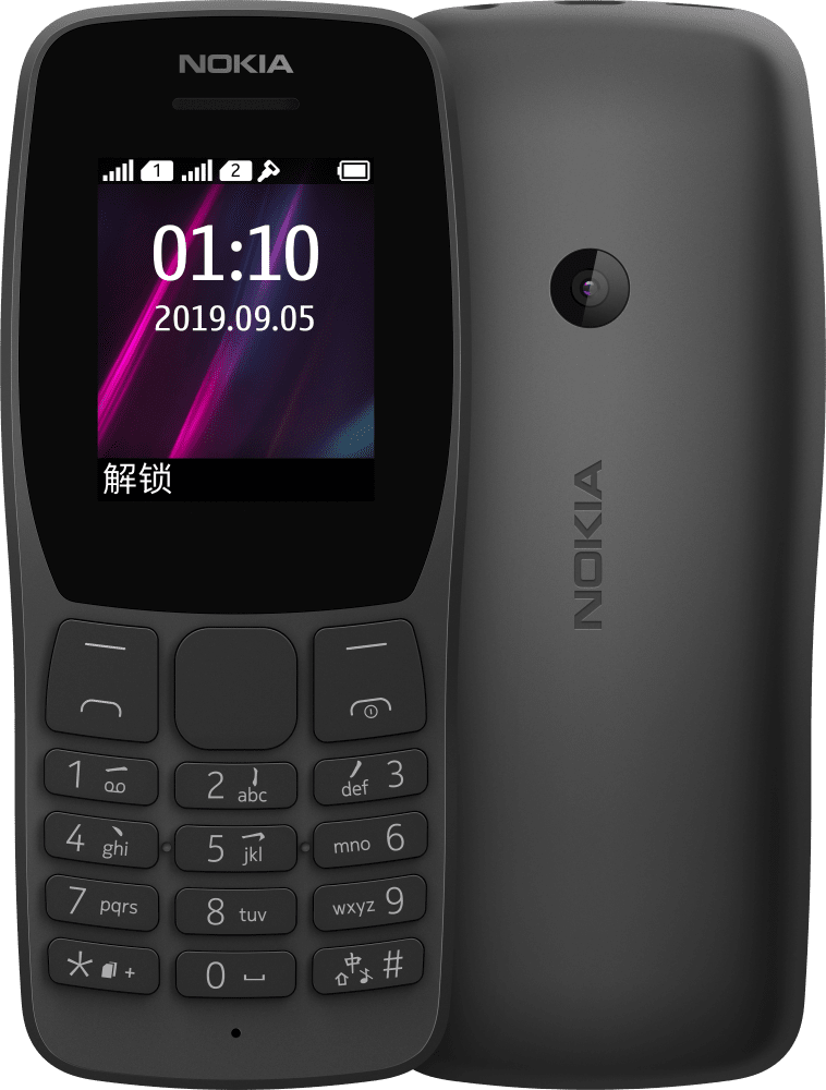 Enlarge 黑色 Nokia 110 (2019) from Front and Back