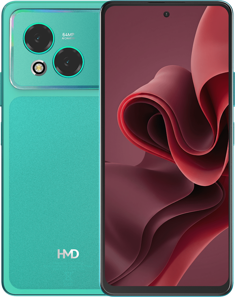 Aqua Green HMD Vibe2 Pro 5G from Front and Back