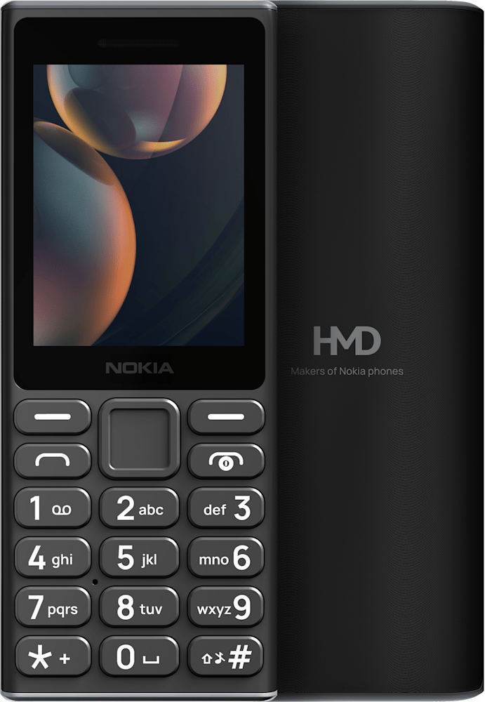 Black Nokia 108 4G (2024) from Front and Back