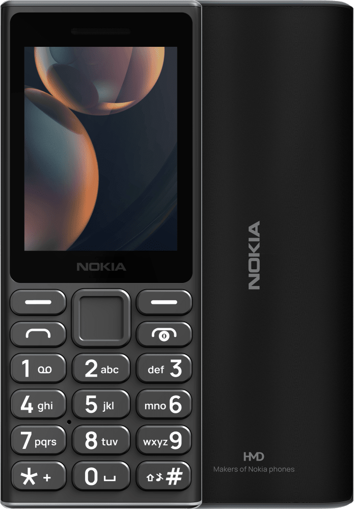 Enlarge أسود Nokia 108 4G (2024) from Front and Back