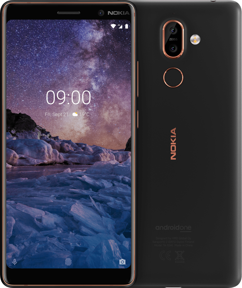 Enlarge Crna boja Nokia 7 plus from Front and Back