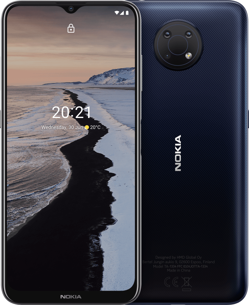 Agrandir Bleu Nuit Nokia G10 de Avant et arrière