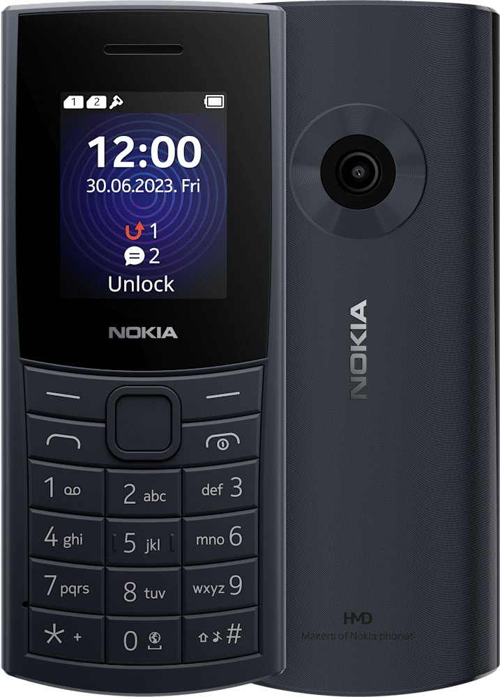 Enlarge Midnight Blue Nokia 110 4G 2nd Edition from Front and Back