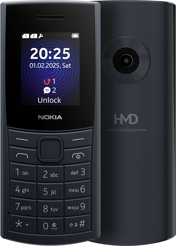 Midnight Blue Nokia 110 4G from Front and Back