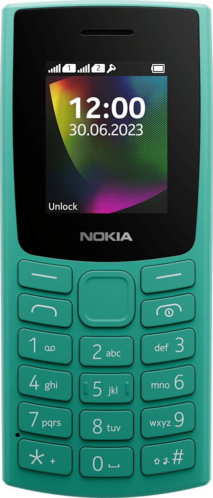 Emerald Green Nokia 106 (2023) from Front
