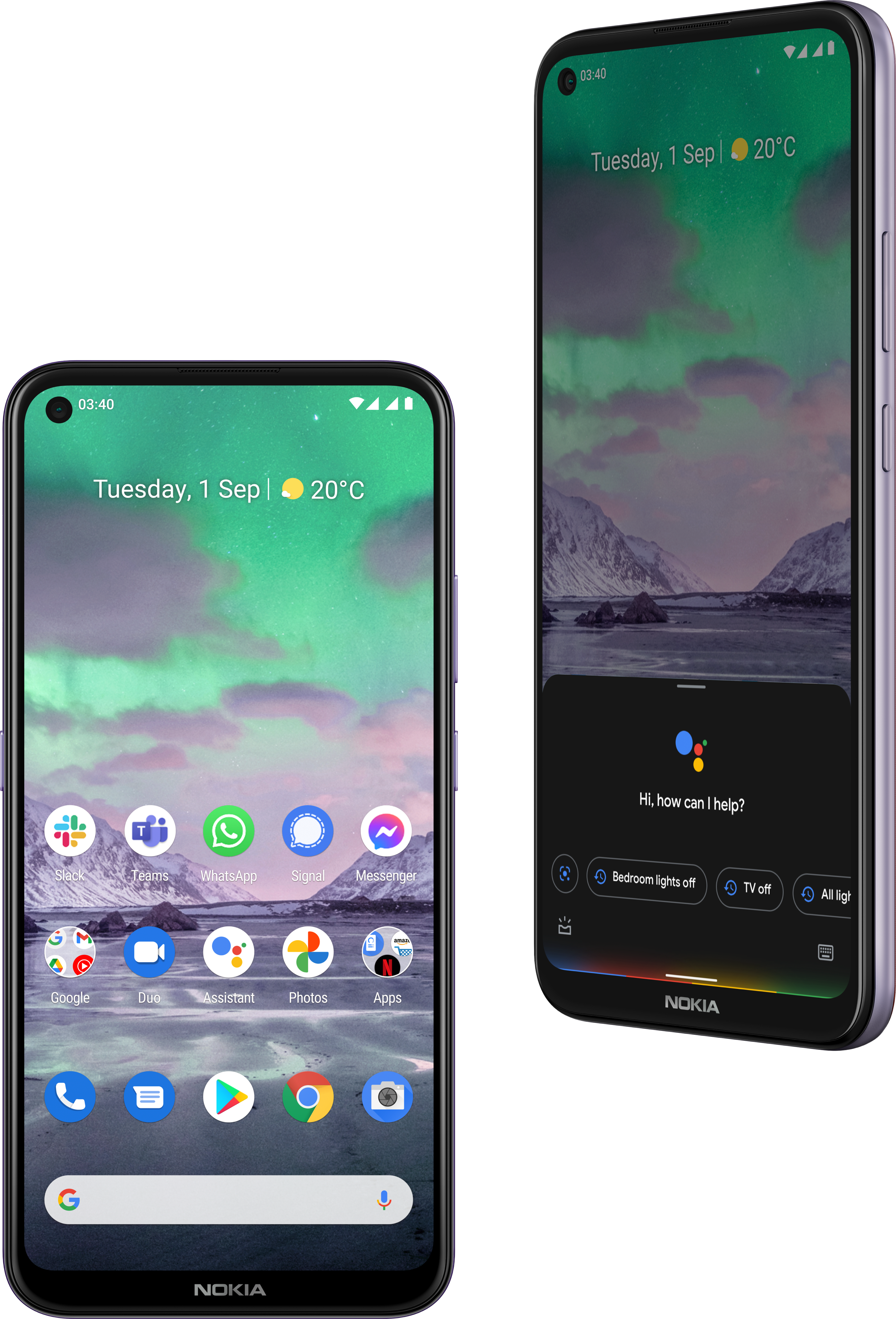 Nokia smartphones with apps and Google Assistant