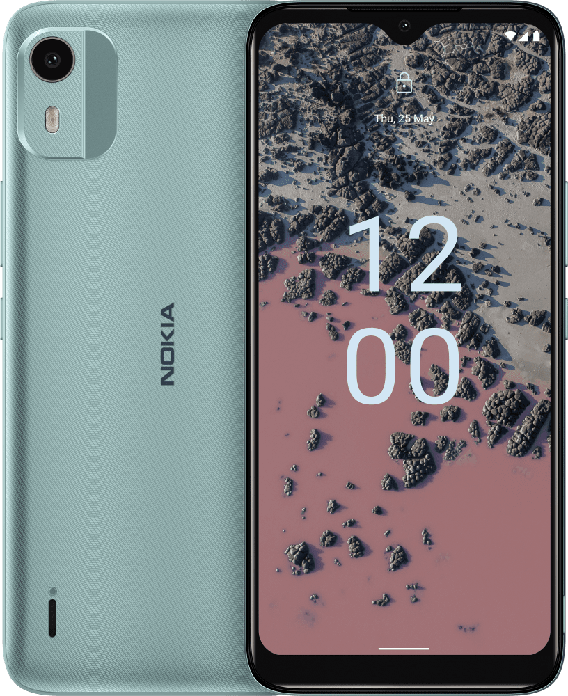 Enlarge أخضر نعناعي فاتح Nokia C12 Pro from Front and Back
