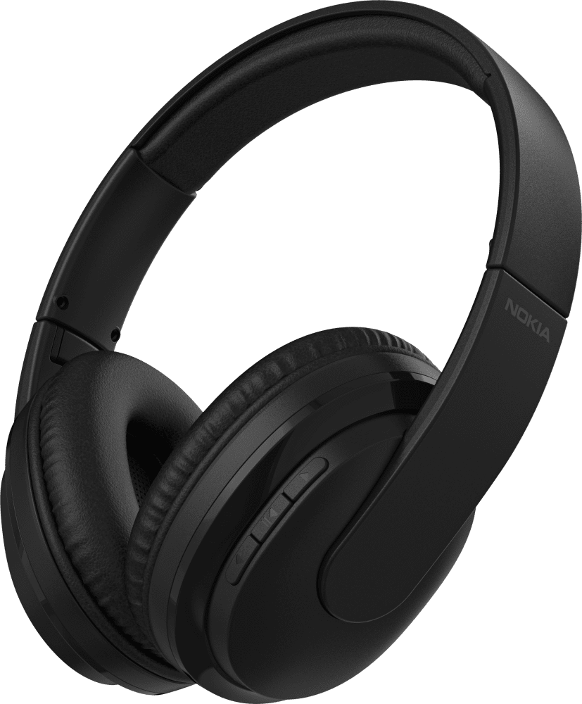 Enlarge Black Nokia Wireless Headphones from Front and Back