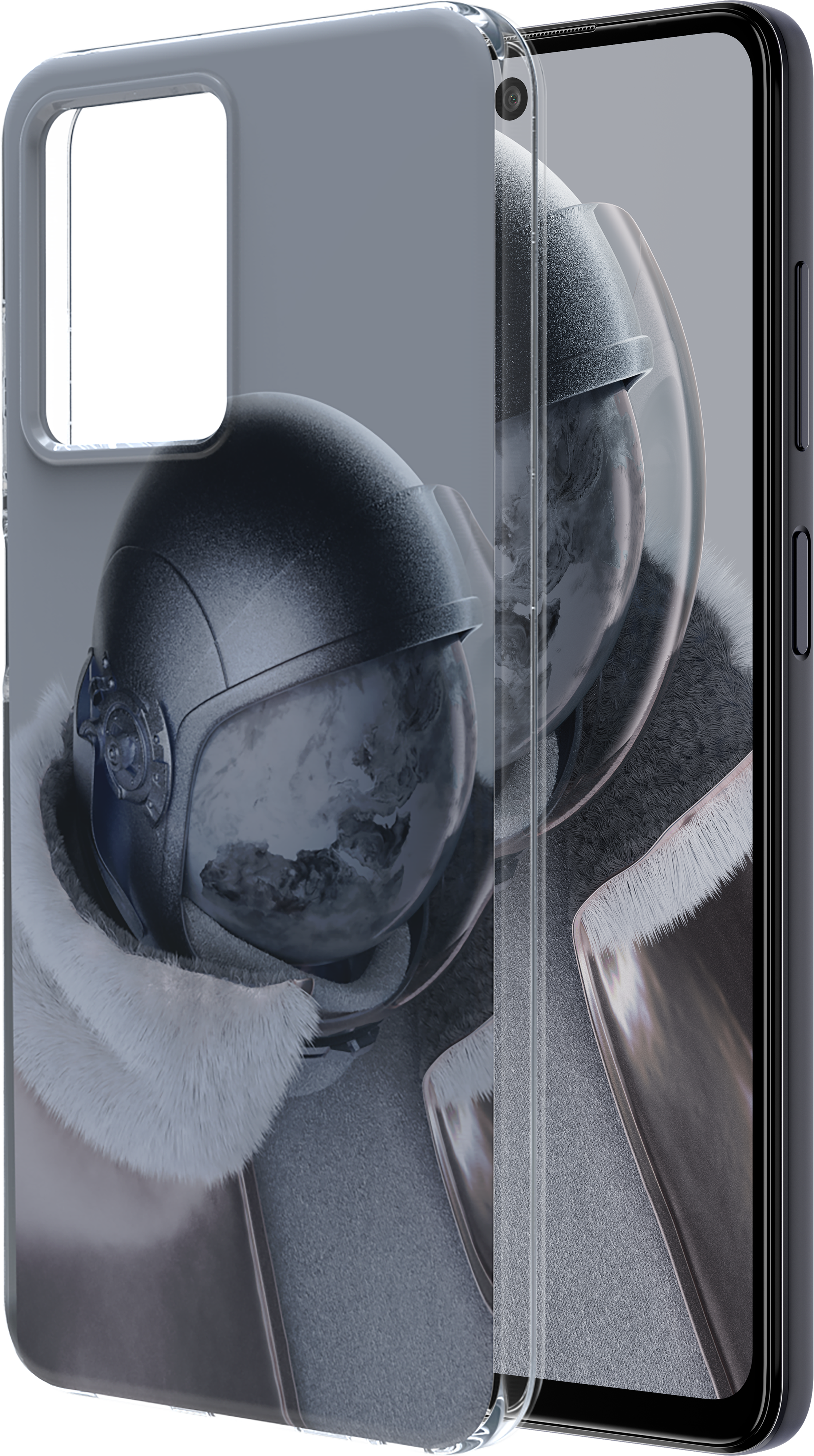 Grå HMD Pulse Icon Case från Fram- och baksida