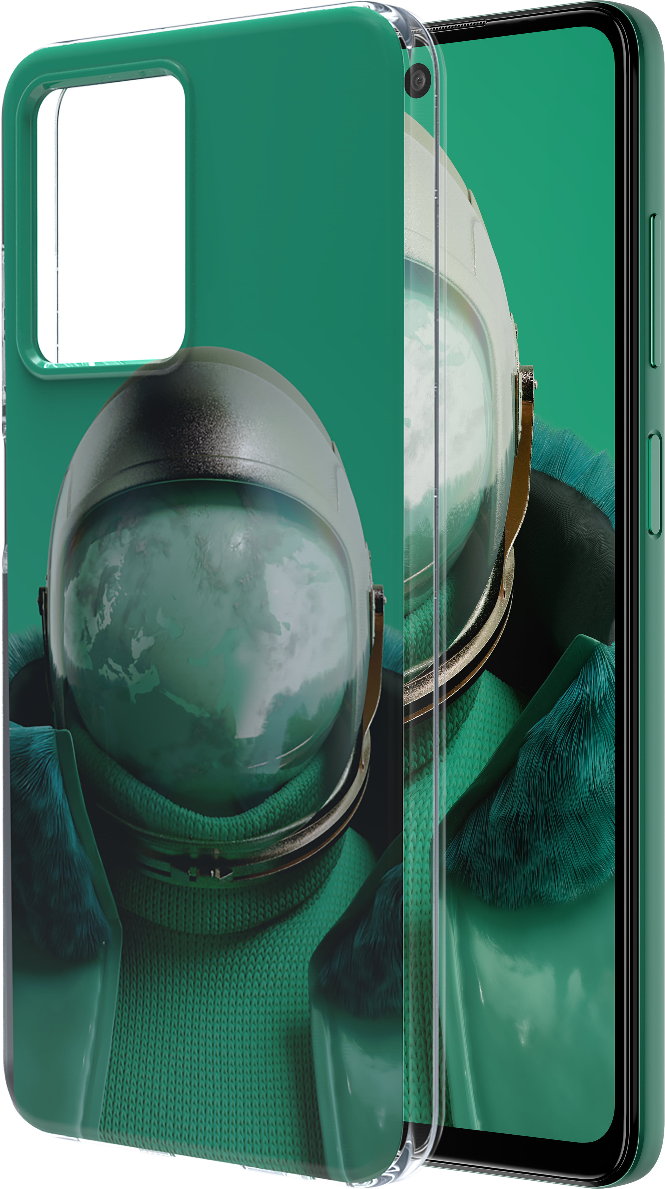 Green HMD Pulse Icon Case from Front and Back