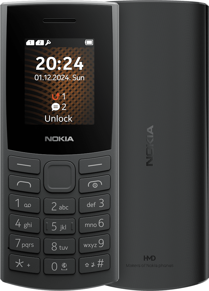 Enlarge Ogljena Nokia 105 4G 2nd Edition from Front and Back