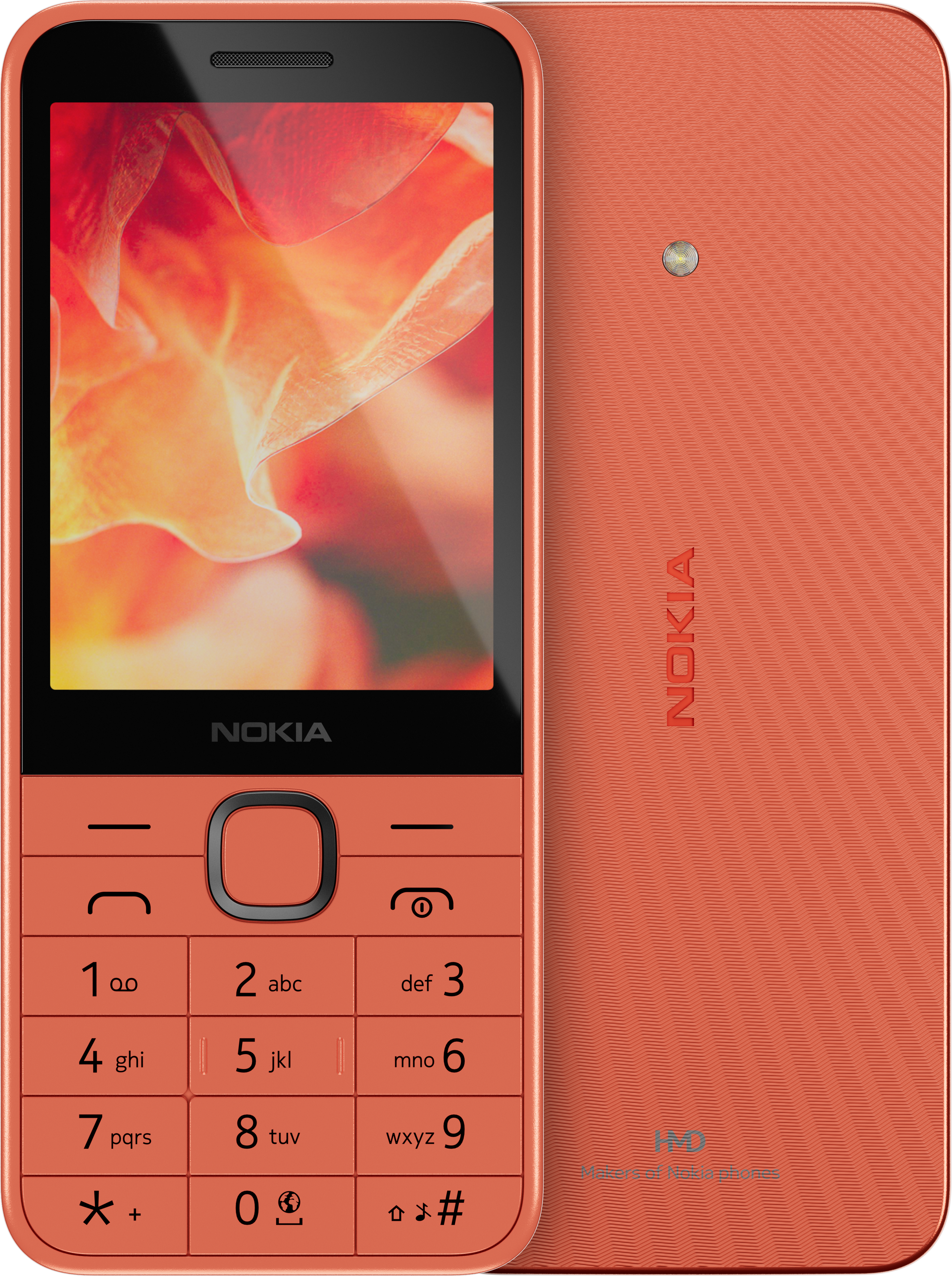 Peach Nokia 220 4G from Front and Back