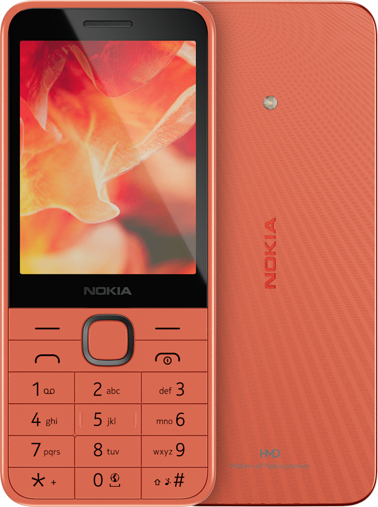 Peach Nokia 220 4G from Front and Back