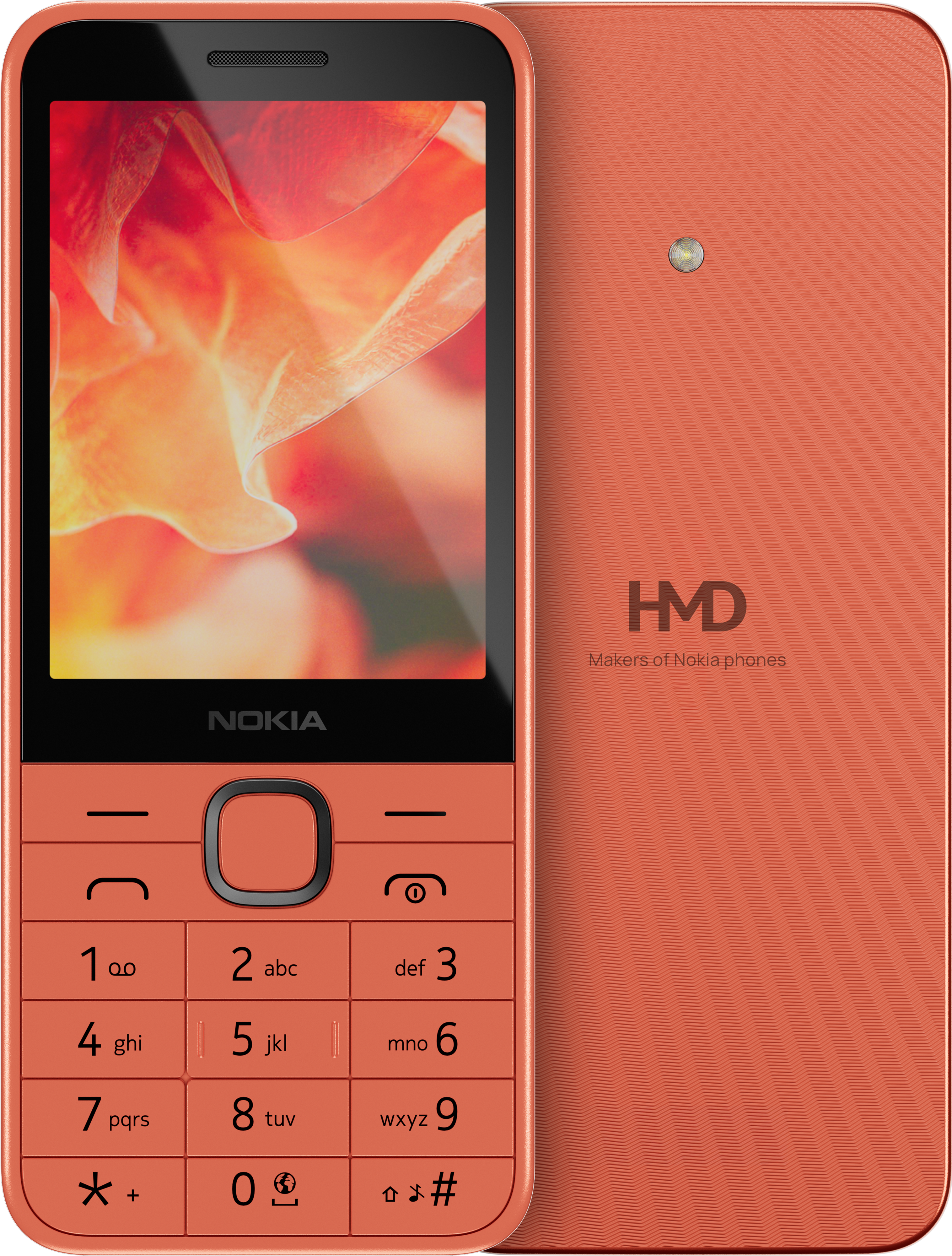 Peach Nokia 220 4G (2024) from Front and Back