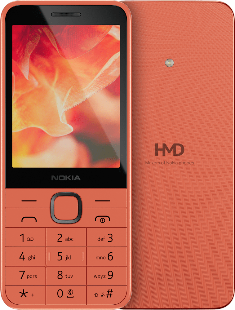 Peach Nokia 220 4G (2024) from Front and Back