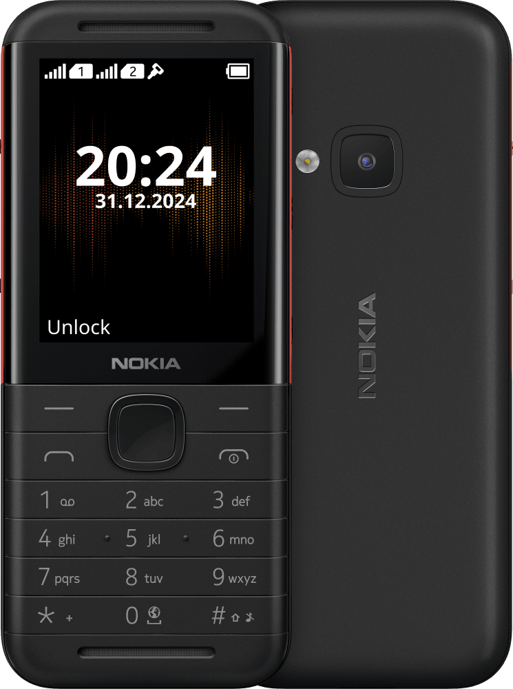 Enlarge Black/Red Nokia 5310 (2024) from Front and Back