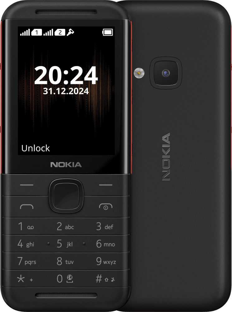 Enlarge Fekete/piros Nokia 5310 (2024) from Front and Back