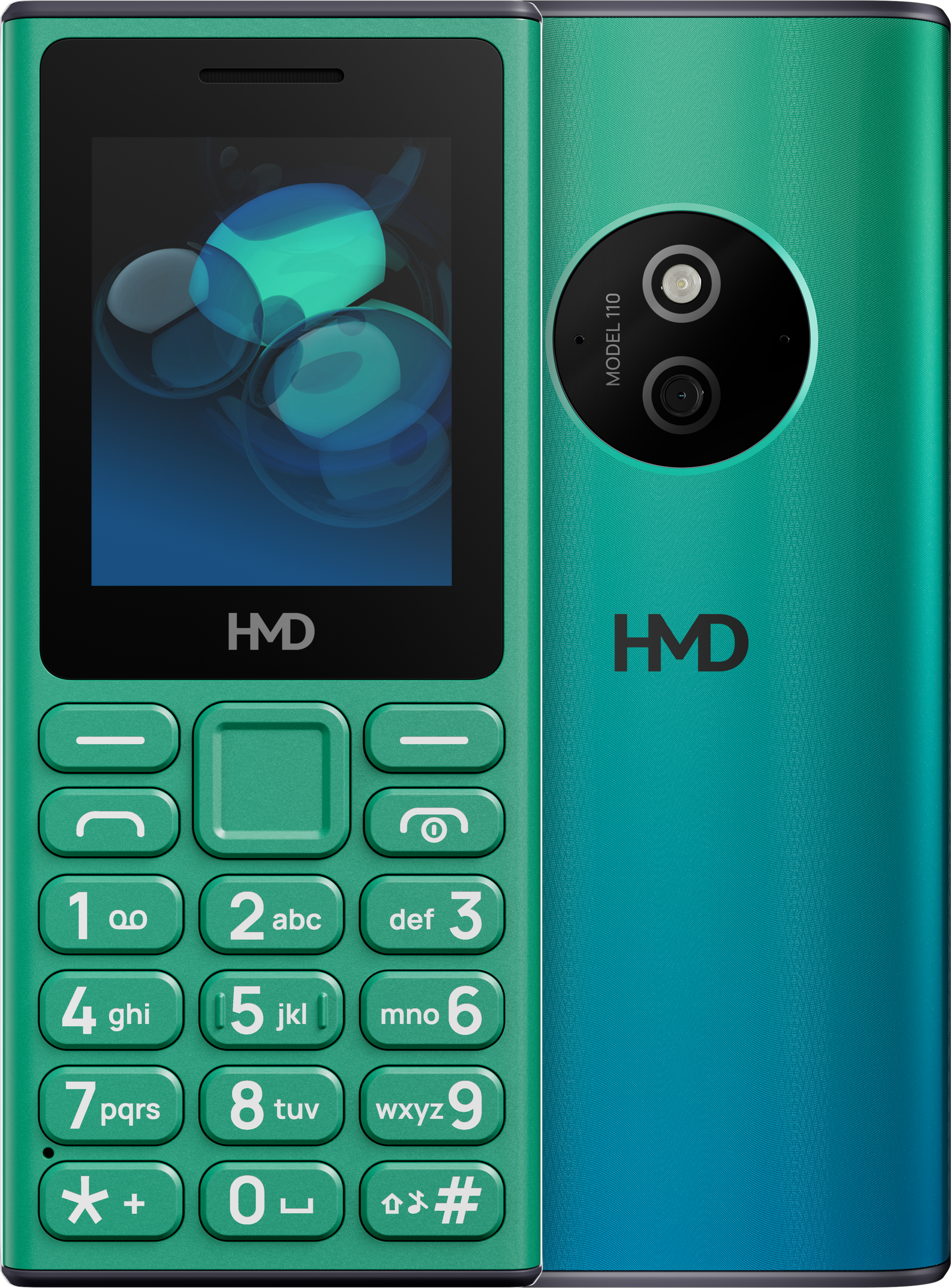 Green HMD 110 from Front and Back