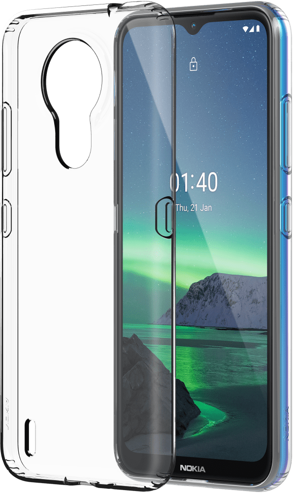 Förstora Transparent Nokia 1.4 Clear Case från Fram- och baksida