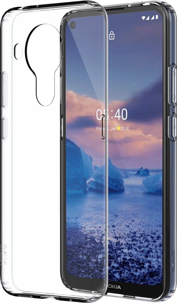Förstora Transparent Nokia 5.4 Clear Case från Fram- och baksida
