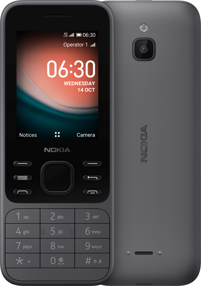 Enlarge Màu xám đậm Nokia 6300 4G from Front and Back