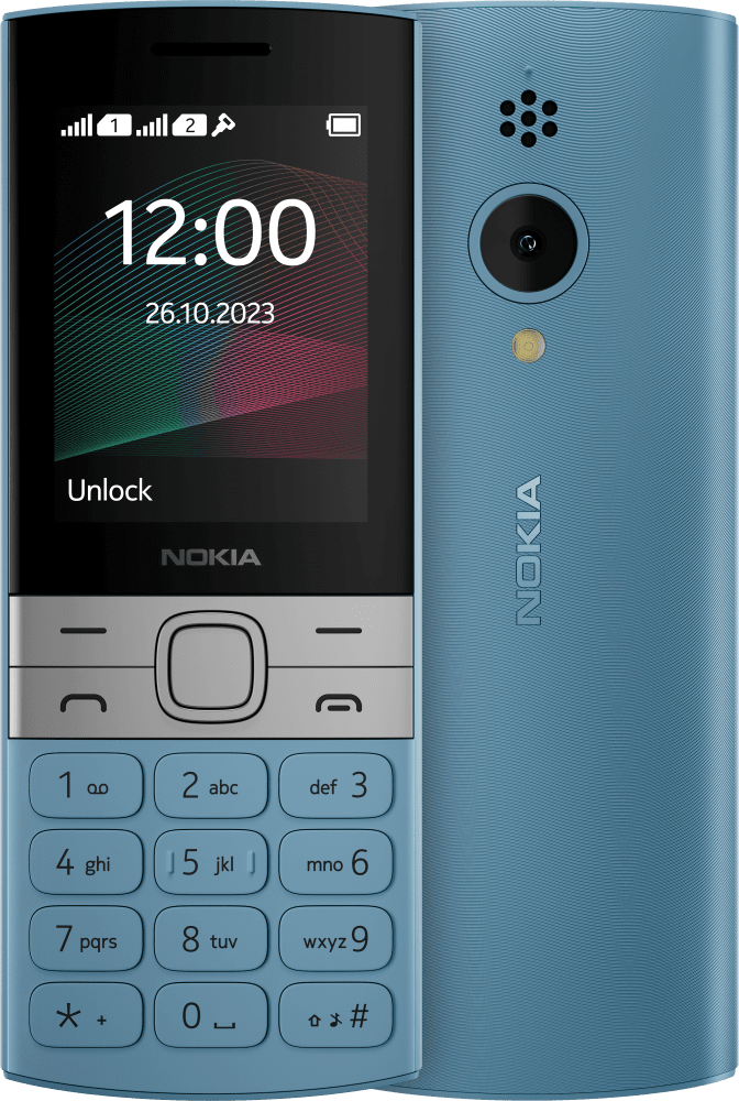 Enlarge أزرق مائل للأخضر Nokia 150 (2023) from Front and Back