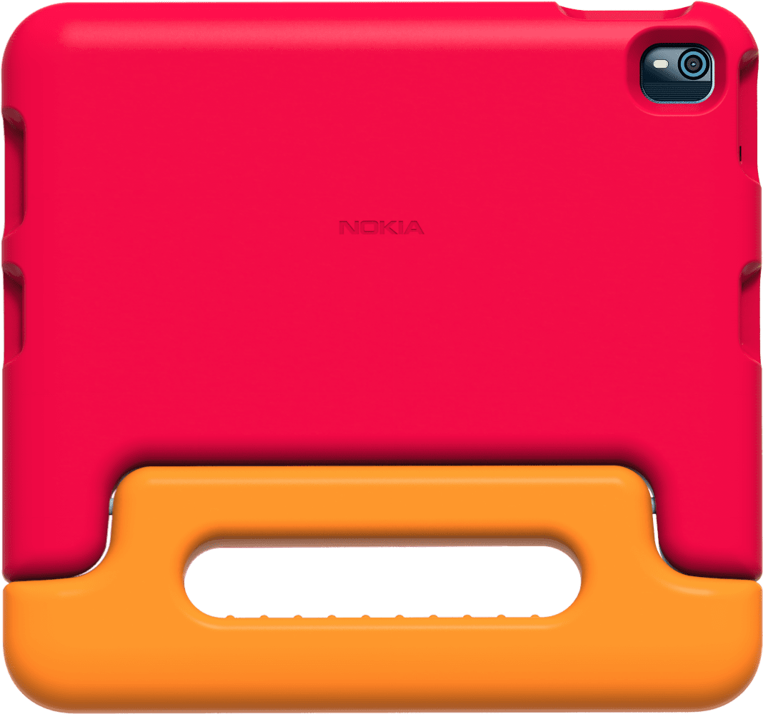 Ampliar Nokia T10 Kids Cover Naranja y rojo desde Atrás
