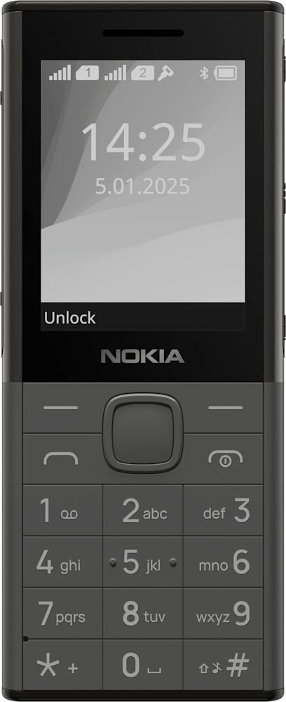 Dark Grey Nokia 150 Music from Front