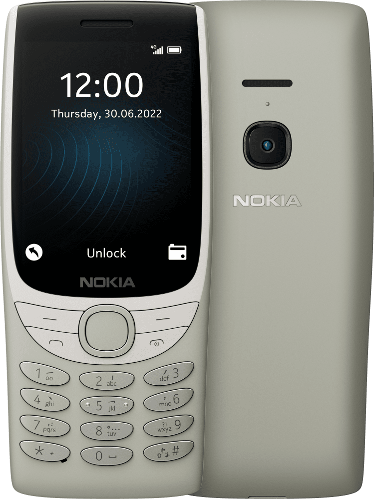 Enlarge 沙金色 Nokia 8210 4G from Front and Back