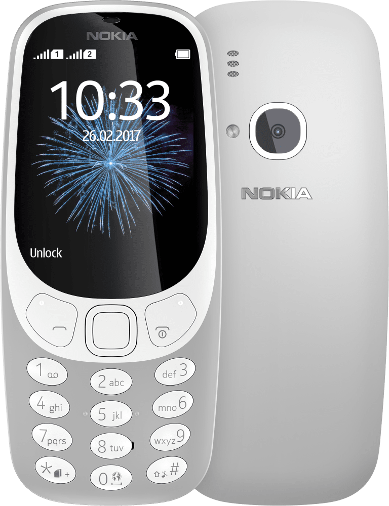 Enlarge Grey Nokia 3310 from Front and Back