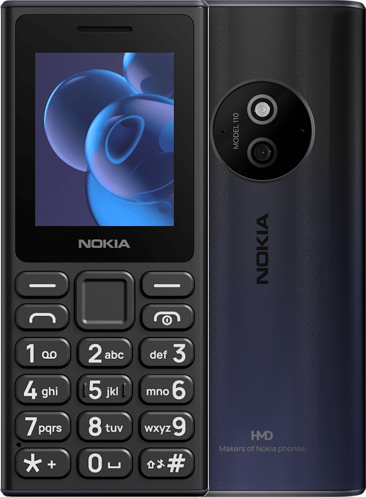 Enlarge Negru Nokia 110 (2024) from Front and Back