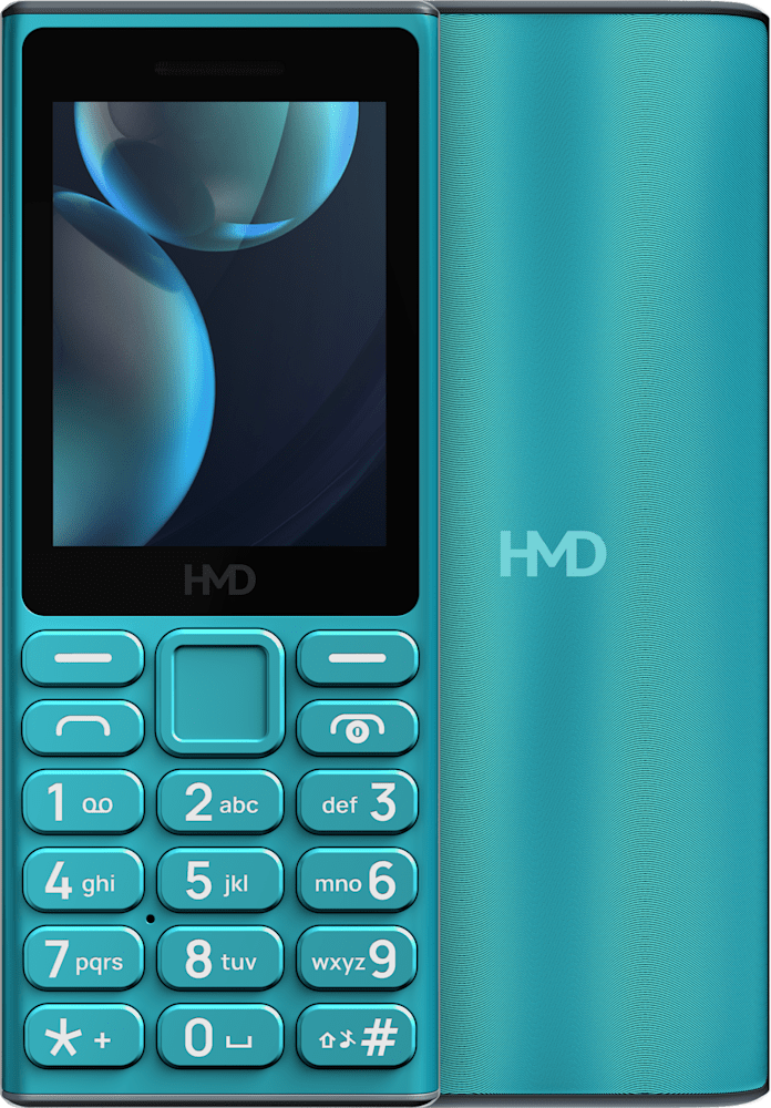 Cyan HMD 105 4G from Front and Back